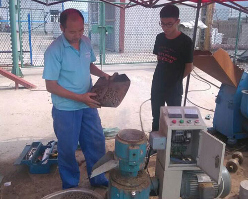 再訪糖心影视!河北客戶訂購小型（xíng）魚飼料（liào）顆粒機案例
